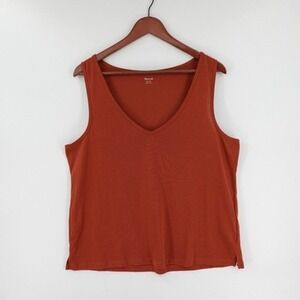 Madewell Tomboy Tank Top Womens XL Copper Orange NWT Sustainable Recycled Cotton